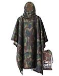 ElifeAcc Waterproof Poncho Multifunctional Rain Poncho Adult Waterproof for Outdoor Activities(Upgrade Lightweight-Camo Army Green)