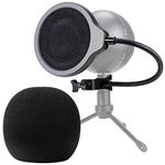 Snowball Mic Pop Filter with Foam Winscreen - 4 Inch 3 Layers Microphone Wind Pop Screen Mask Shield and Foam Wind Cover For Blue Snowball Mic to Improve Sound Quality by YOUSHARES