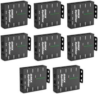 8PCS 8-Way Isolated DMX512 Splitter Amplifier Distributor with 3-Pin Outputs XLR Signal Amplifier Transmitter Receiver for DJ Party LED Stage Lighting