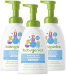 Babyganics Foaming Dish & Bottle Soap, Pump Bottle, Fragrance Free, Plant-Derived Cleaning Power, Removes Dried Milk, 16 Fl Oz, (Pack of 3), Packaging May Vary