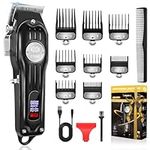 CIICII Hair Clippers for Men Professional, Cordless Barber Clippers for Hair Cutting (Rechargeable USB Adjustable Mens Hair Trimmer with 8 Metal Guards, 13Pcs Grooming Haircut Kit) for DIY Home Salon