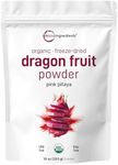 Organic Dragon Fruit Powder, 10oz | 100% Natural Fruit Powder | Freeze-Dried Pink Pitaya Source | No Sugar & Additives | Great Flavor for Drinks, Smoothie, & Beverages | Non-GMO & Vegan Friendly