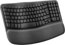 Logitech Wave Keys Wireless Ergonomic Keyboard with Cushioned Palm Rest - Graphite, QWERTZ German Layout