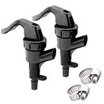 Draft Beer Dispensing Picnic Tap - LUCKEG Brand Homebrew Plastic Faucet with 3/16" Barb,2 Free Worm Clamp (Pack of 2)