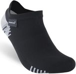 RANDY SUN Ultra Thin Waterproof Socks for Men, Outdoor No Show Hiking Trekking Camping Socks, Black & Grey, Large