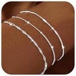 DEARMAY Dainty Silver Bracelets for