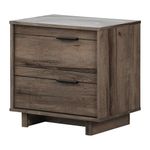 South Shore Fynn 2-Drawer Nightstand, Fall Oak, 16.5D x 22.25W x 22.25H in
