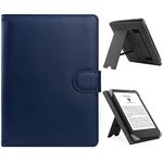 LIUDENWIN Universal Case for 6",6.8" Paperwhite E-Reader, Compatible with Kobo Clara HD/Kobo Clara 2E Leather Stand Cover for 6-6.8'' Pocketbook/Tolino E-Book Reader,Blue