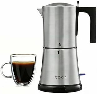 CDKM Electric Coffee Pot, Stainless Steel Moka Pot, 3-6 Cups