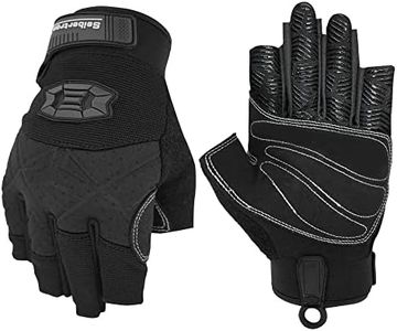 Seibertron Guanti da arrampicata a 3/4 dita imbottiti, leggeri e traspiranti, per arrampicata, salvataggio, avventura, vela, kayak, sport all'aria aperta M
