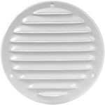 5 Inch / 125 mm White Vent Cover - Metal Round Soffit Vent - Air Vent Louver - Grille Cover - Built-in Screen Mesh - HVAC Ventilation (5'' Inch, Metal - White)