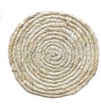 Woven Placemats Set, 1 Piece Natural Handmake Water Hyacinth Place Mats,12 inch Rattan Placemats Wicker Placemats Farmhouse Boho Braided Heat Resistant Outdoor Placemat Patio Table Place Mats (White)