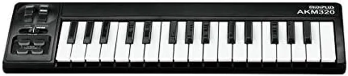 MIDIPLUS AKM320 USB MIDI Keyboard Controller, Black, 32-key