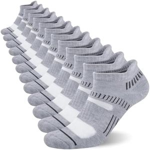 COOPLUS Mens Ankle Socks Athletic Cushioned Breathable Low Cut Tab With Arch Support - 6 Pairs