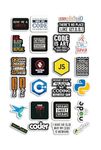 D2C Scrapbook Sticker for Programmer, Coder, Developer, IT Professional - Pack of 25 Glitter Finish Stickers - Stickers for Laptop, Journal, Bike Helmet, Diary, Guitar, Mobile - Waterproof