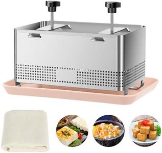 Stainless Steel Tofu Press, Tofu Paneer Maker, Paneer Presser for Removing Water from Extra Firm Tofu Maker, Multi Functional for Homemade Tofu, Paneer, Cheese, Dishwasher Safe (22x14x12cm)