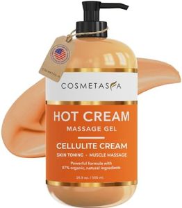 Cosmetasa Hot Cream for Belly - 87% Organic Cellulite Cream - Natural Sweat Cream Massage Gel - Cream for Stomach, Abdomen, Sore Joints, Muscles, Workout (16.9 oz)