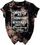 Smooth As Tennessee Women Vintage Country Shirts Nashville Country Concert T Shirt Summer Casual Retro Graphic Tees Top (L, Black3)