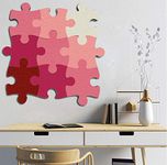 Felt Memo Bulletin Board for Walls, 9 pcs Cork Board Tiles Wall Stickers, Jigsaw Puzzle Shape Pin Eva Boards Self Adhesive to Keep Photos Display Board Pads Pictures Poster Goals Notes Decorative