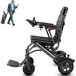 Electric Wheelchairs for Adults Lightweight Foldable, Wheelchairs for Adults Only 13.8 kg (30.4 lbs) When Folded, Can Last 23-25 Miles, for Outdoor Light Home Travel (Maximum Bearing Weight 265 lbs)