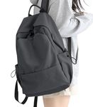 HYC00 School Backpack Womens, Causal Travel School Bags 14 Inch Laptop Backpack for Teenage Girls Lightweight Rucksack Water Resistant Bookbag College Boys Men Work Daypack,Grey