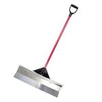 Bully Tools 30" Aircraft-Grade Aluminum Snow Pusher with Extra Long Fiberglass Handle Poly D-Grip for Large Driveways Sidewalks