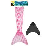 Idena Girl's Idena Mermaid tail including monofin, size XS / S, in pink, for children from 6 years, for exciting swimming and diving adventures in and under water, Pink, XS/S