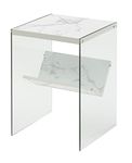 Convenience Concepts SoHo End Table, Faux White Marble, 15.75 in x 16.5 in x 23.75 in