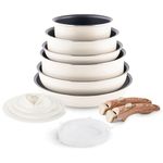 Pots and Pans Set Nonstick - YIIFEEO Stackable Camping Cookware Pots and Pans Set Detachable Handle Kitchen Cookware Sets Removable Handle, Non Toxic Nonstick Frying Pans for Cooking Pot Set Gift