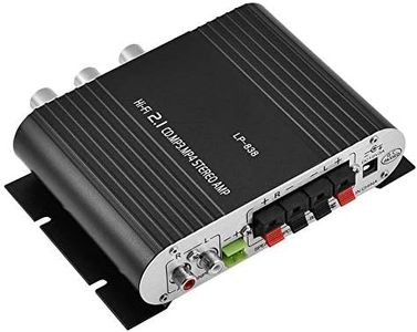Mini Amplifier Hi-Fi 2.1 CH Class D Stereo Amplifier, Mini HiFi 2.1 Stereo Bass Auto Car Home Audio Power Amplifier Digital Amp, High Power Amplifier DC Super Bass, Compatible with CD MP3 MP4(Black)
