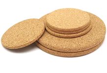 CKANDAY 6 Pack Natural Cork Coaster Absorbent Mat, 3 Sizes Heat Resistant Reusable Saucers for Pans Mugs Glasses Drinks Wine Glasses Cups Mugs Plants DIY Craft in Office Home Cottage, Round / Brown