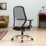Green Soul Eva Office Chair, Mid Back Mesh Ergonomic Computer, Desk Chair, Work from Home Chair with Built-in Lumbar Support, Heavy Duty Metal Base & High Comfort Seating (Black Teal)