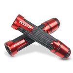 7/8'' 22mm Motorcycle CNC Aluminum Powersports Handlebar Grips with Grip Ends for GSXR 125 250 300 600 750 1000 Red