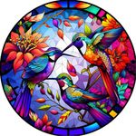 DOMROM Birds Diamond Art Painting Kits, Flowers Diamond Painting Kits for Adults Full Round Drill DIY 5D, Hummingbird Diamond Art Kits Gem Arts and Crafts Gift Home Wall Decor 30X30cm