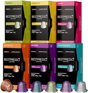 Bestpresso Coffee for Nespresso Original Machine 120 pods Certified Genuine Espresso Variety Pack includes one pack of decaf coffee, Pods Compatible with Nespresso Original