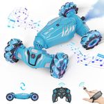 Dysaim Gesture Sensing Remote Control Cars for Kids 6-12, 4WD RC Stunt Car Toys for Boys, 2.4Ghz Double-Sided 360°Rotation Drift Car W/Light Music Spray, Birthday Xmas Gifts for Boy 6 7 8 9 10 11 12