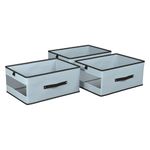 Kuber Industries (Pack of 3) Storage Box | Wardrobe Organizer | Closet Drawer Organizer for Saree, Shirts, Blankets, Books & Toys | Foldable Storage Organizer with Transparent Window | Grey