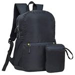 FATMUG Travel Athletic Backpack For Camping, Trekking- Foldable, Light-Weight (25 L, Black) (Medium Size)