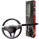 Tevlaphee Steering Wheel Lock for Cars,Wheel Lock,Vehicle Anti-Theft Lock,Adjustable Length Clamp Double Hook Universal Fit Emergency Hammer Window Breaker Self Defense Heavy Duty Secure (Black)