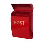 ACL Red Post Box Wall Mounted Letterbox with Easy Access No Lock for Outdoor Use - Weatherproof And Durable Mailbox Easy Installation, Strong Construction, Perfect for Homes and Offices