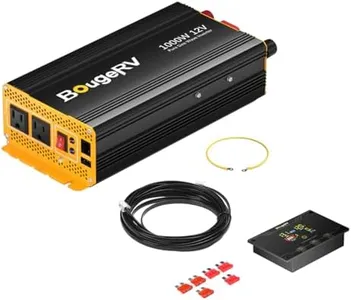 BougeRV Upgrade 1000W Pure Sine Wave Inverter Convert 12V DC to 120V/110V AC, Fully 1000W Output, Built-in Bluetooth for BougeRV APP, Wired Remote Controller, Off-Grid Solar System, RV, Backup Power