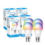 Tapo Smart Bulb, Smart Wi-Fi LED Light, B22, 9W, Energy saving, Works with Amazon Alexa and Google Home, Colour-Changeable, No Hub Required Tapo L530B (4-Pack) [Energy Class F]