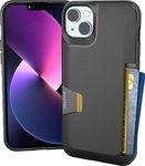 Smartish® iPhone 14 Plus Wallet Case - Wallet Slayer Vol. 1 [Slim + Protective] Credit Card Holder - Drop Tested Hidden Card Slot Cover Compatible with Apple iPhone 14 Plus - Black Tie Affair