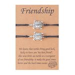 Palotay 2pcs Pinky BFF Bracelets for Women Men Long Distance Matching Friendship Bracelet Adjustable Turtle Bracelet for Best Friends Gift Wishes Jewelry Turtle, Alloy