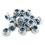 M8 Nyloc Nuts, 8mm Locking Nuts, (Pack of 20) A2 304 Stainless Steel Hex Nuts, Nylon Insert Lock Nuts, Self-Locking Nut for Bolts & Screws, DIN 985