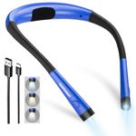 Glocusent Neck Reading Light, Book Light for Reading in Bed at Night, Rechargeable Neck Light Long Lasting Up to 80+ Hrs, 3 Colours & 6 Brightness Levels, Perfect for Avid Readers & Knitters