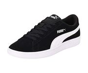 PUMA Unisex Smash V2 Low-Top Trainers, PUMA Black-PUMA White-PUMA Silver, 9 UK