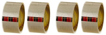 3M Scotch BOPP Packaging Clear Tape (Transparent) | 48mm x 50 Meter | Pack of 4 | for Packaging, Decorating and DIY