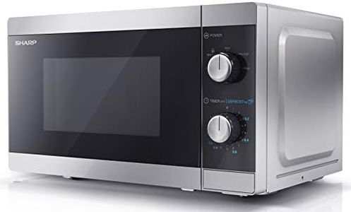 SHARP YC-MS01U-S Compact 20 Litre 800W Manual control Microwave, 5 power levels, defrost function, LED cavity light - Silver
