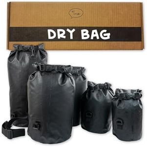 Ho Stevie! Floating Waterproof Dry Bag - Heavy Duty 500D Material Keeps Your Stuff Dry, on Surf Trips, Camping, or Any Adventure (Black, 20L)